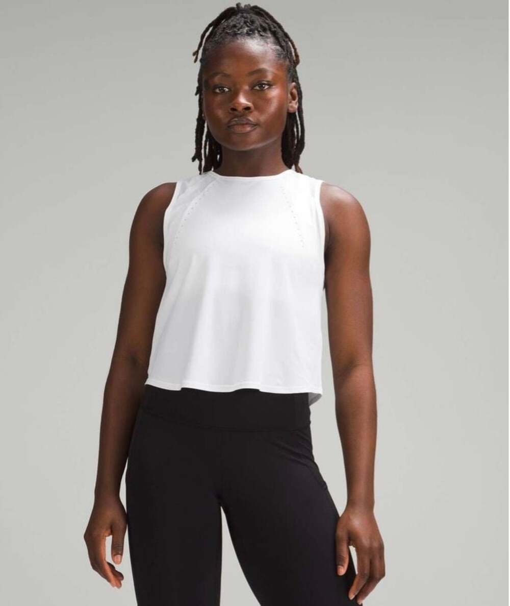 Lululemon Sculpt Cropped Tank Classic Fit Reflective Detail Size 8